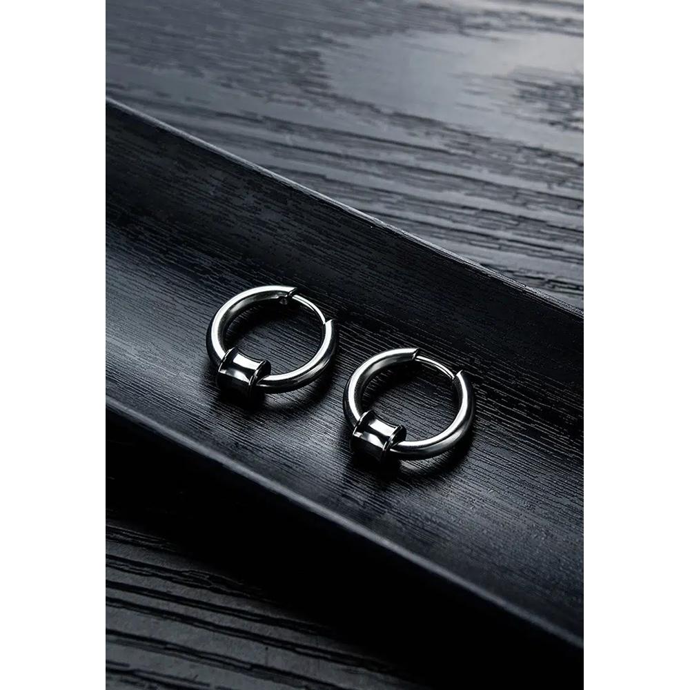 Круглые серьги-кольца из белого золота 2