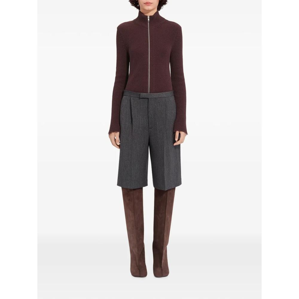striped wool-blend tailored shorts 2