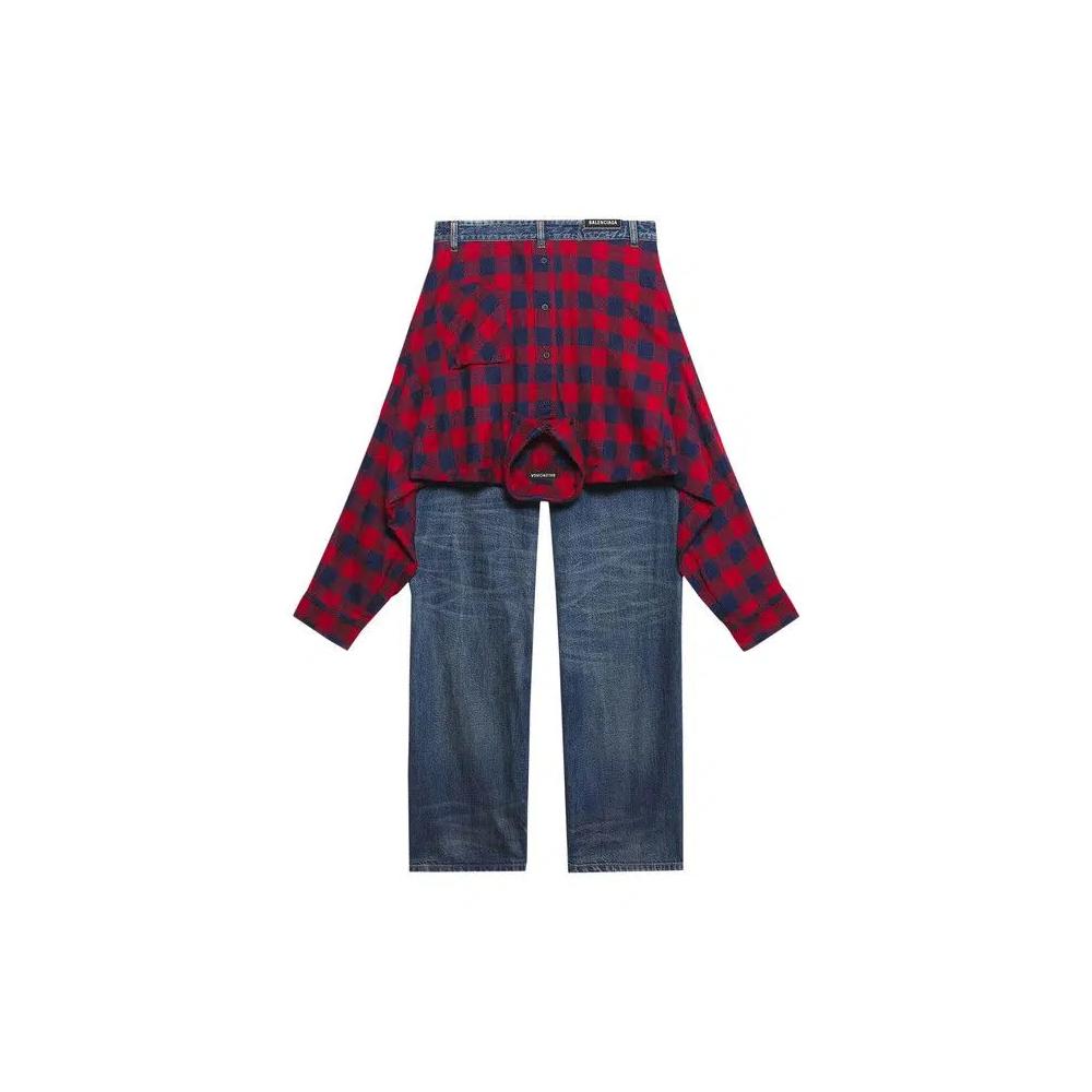 Balenciaga гибридная рубашка-брюки 'Грязный темно-синий' 2