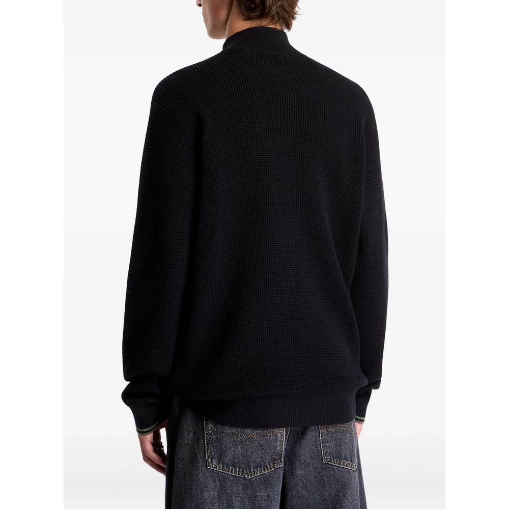 waffle-stitch half-zip sweater 2