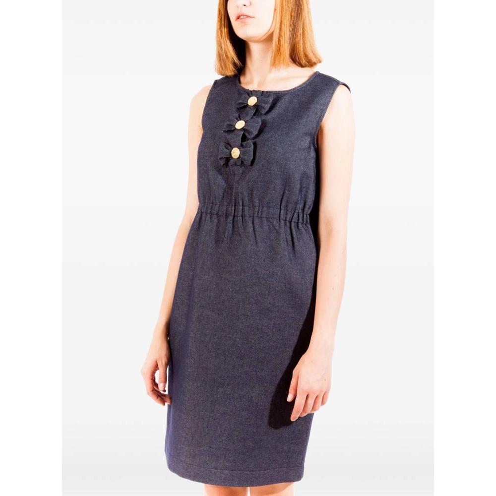 bow-embellished denim mini dress 2