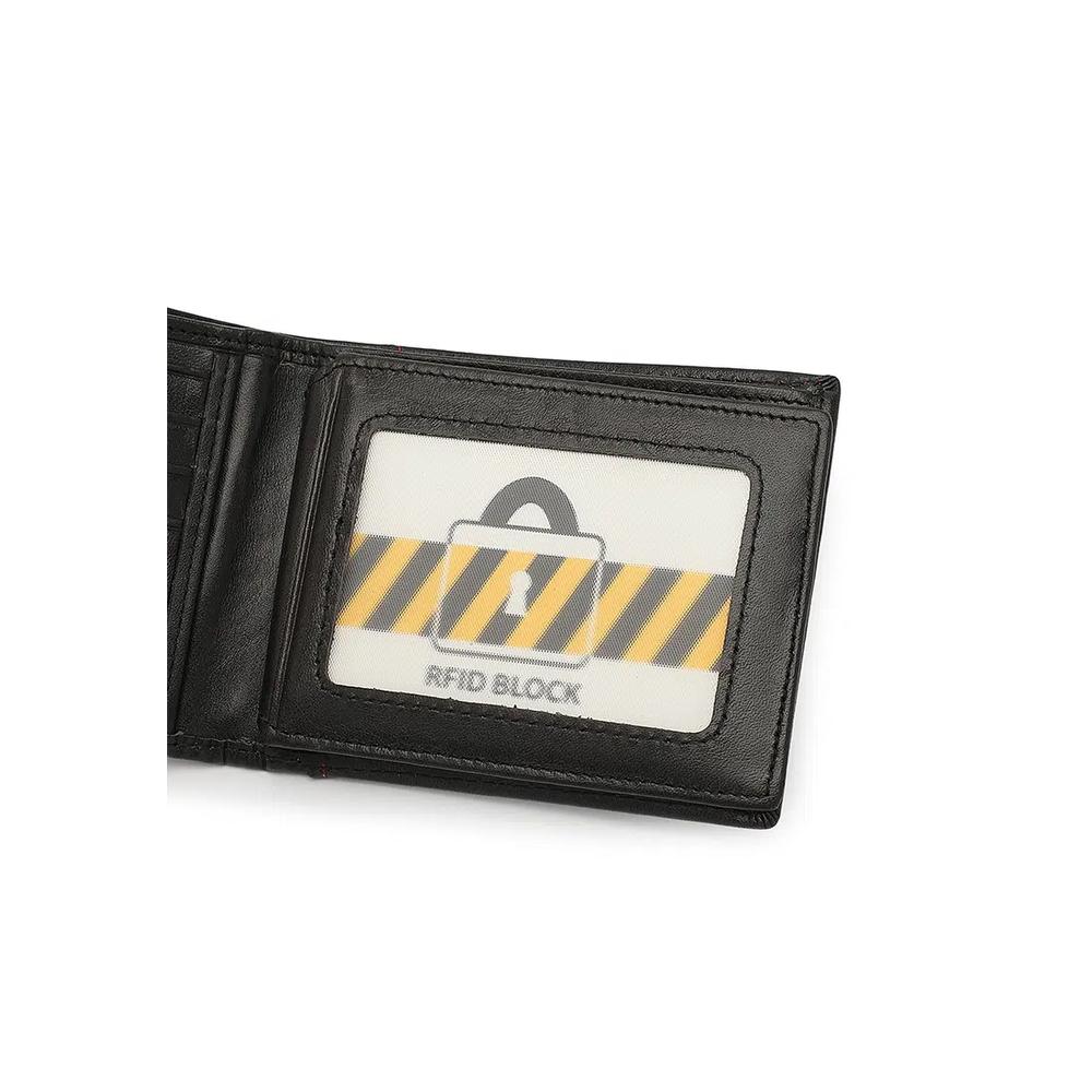 Мужской кожаный кошелек с блокировкой RFID - Черный 7