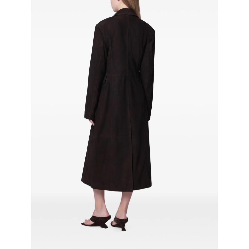 suede long coat dark brown 2