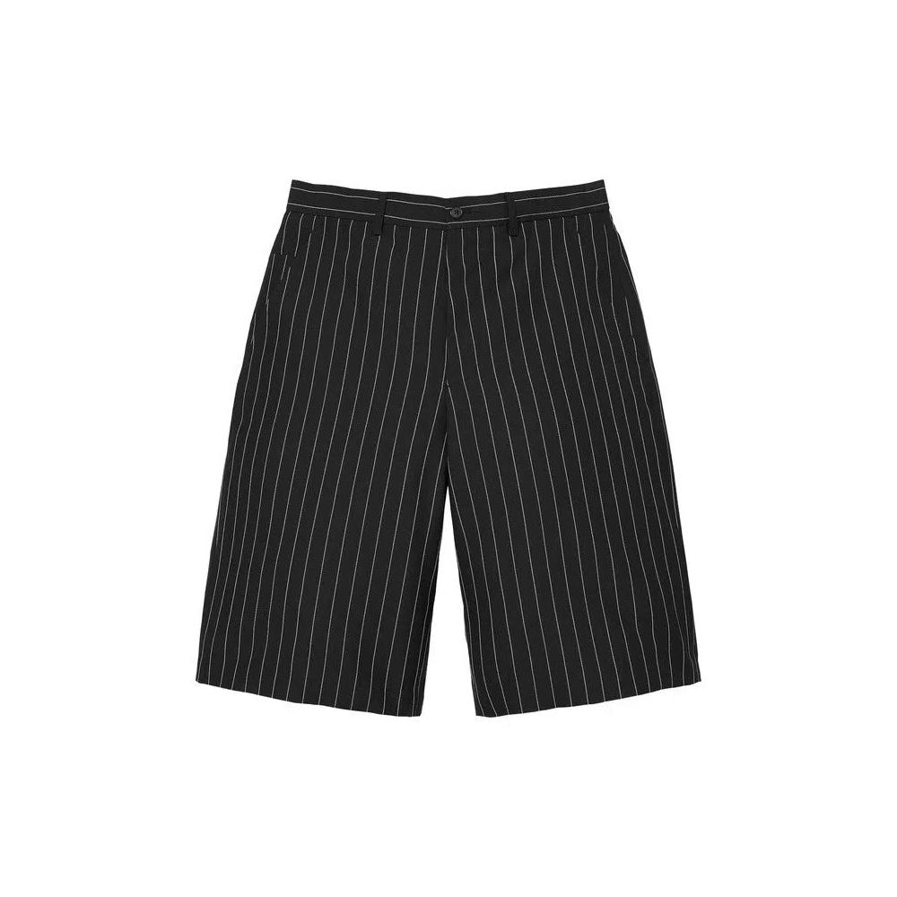Шорты Supreme Pinstripe Wool Trouser Short 'Black' 1