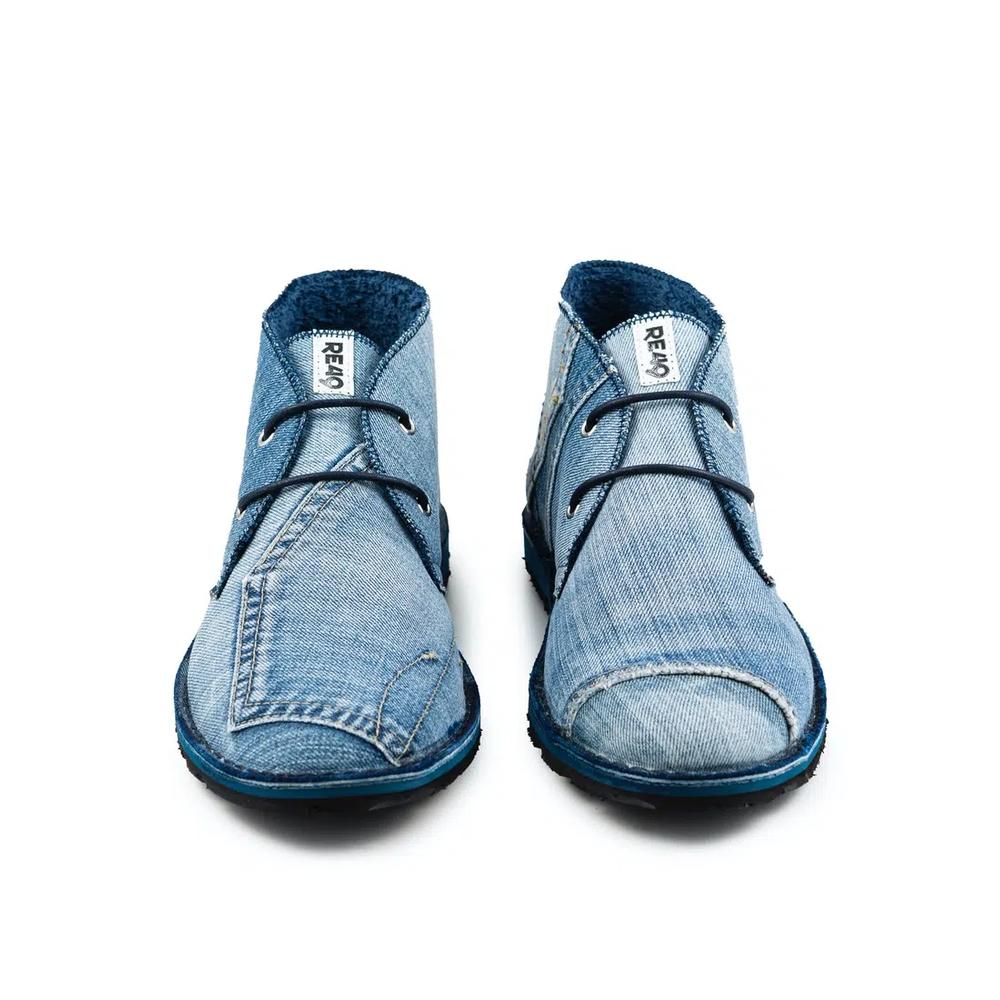 STAGE JEANS ботинки - Сделаны из 100% переработанных материалов в Италии из переработанных джинсов и автомобильных шин для подошв. Коллекция джинсов Desert Boots - Синий 2
