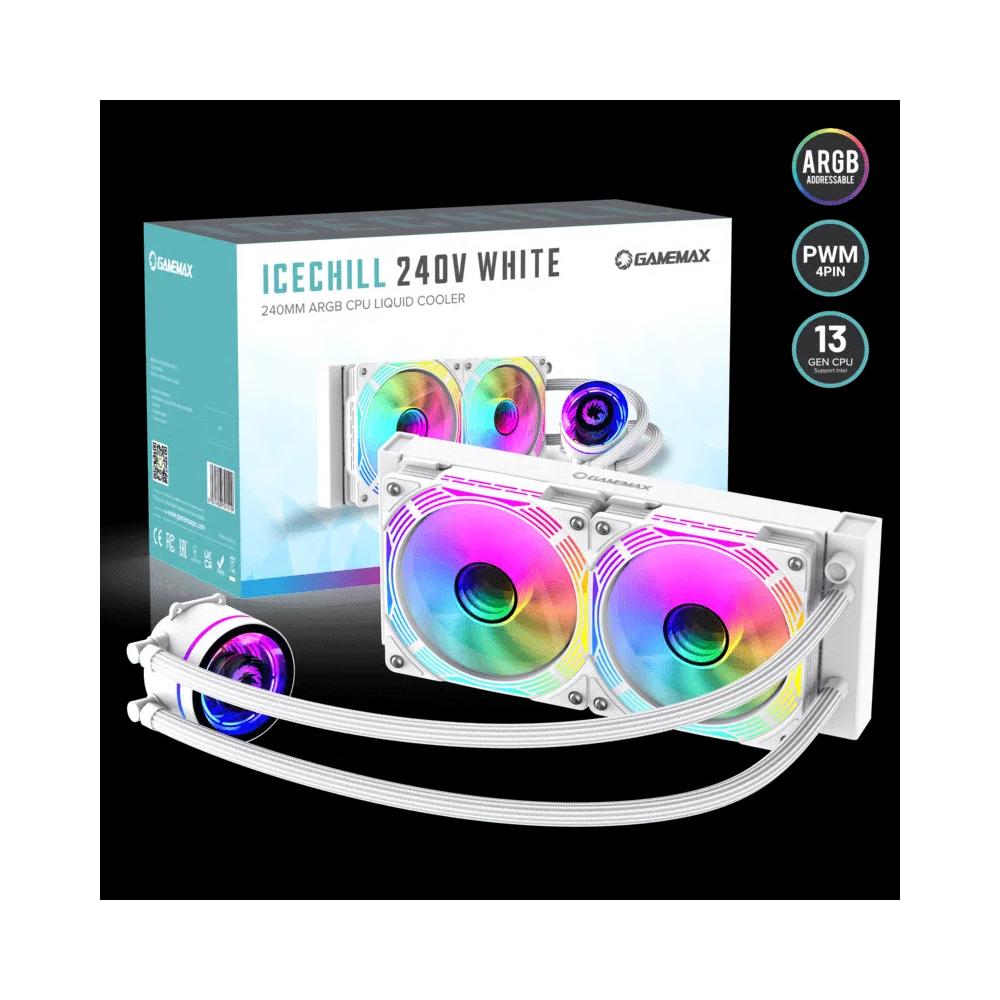 GameMax IceChill 240V 240mm ARGB жидкостный кулер - White белый 1