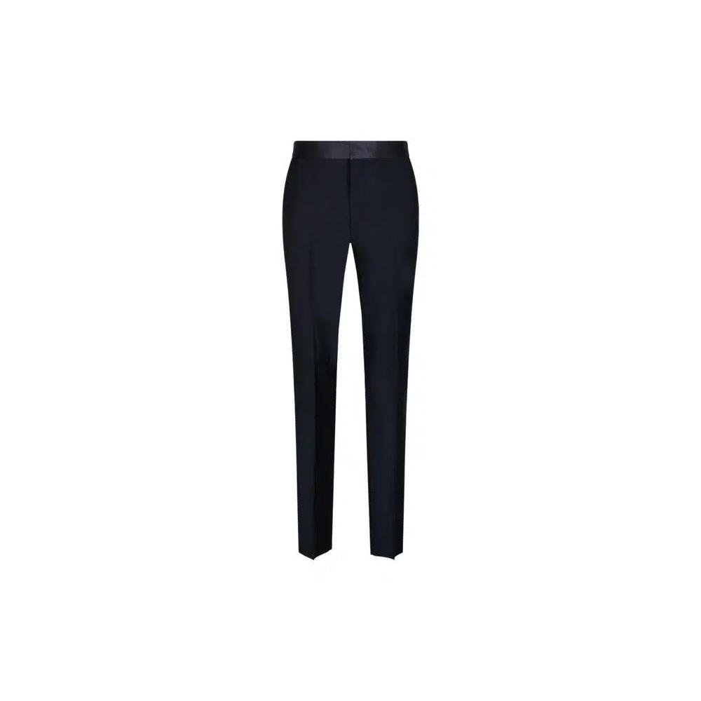 Givenchy зауженные брюки из шерсти и мохера 'Night Blue' 1