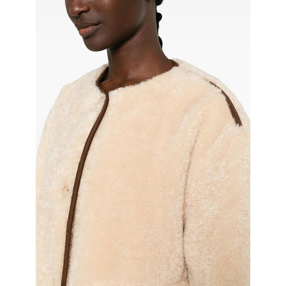 contrast-trim fleece coat 5