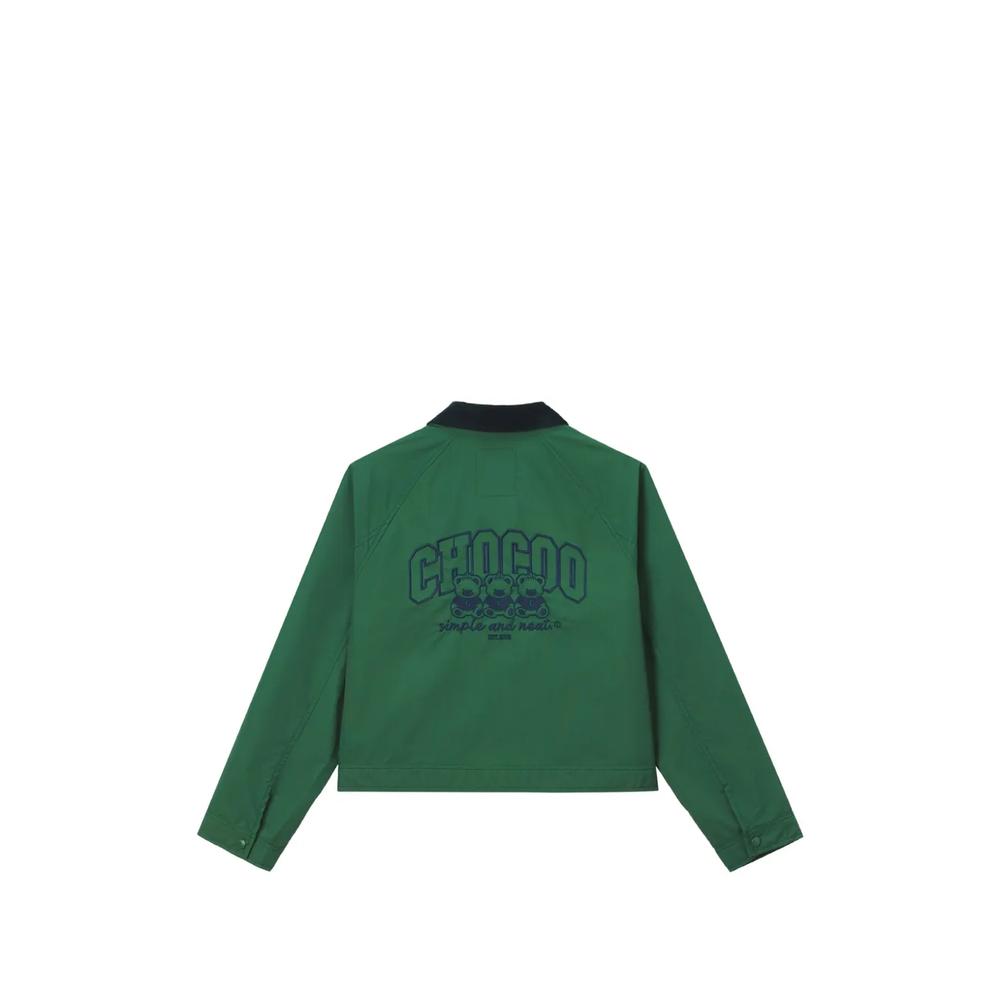 corduroy-collar logo-patch jacket 2