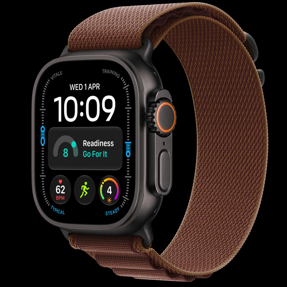 Apple Watch Ultra 4 49 мм, GPS + Cellular, титан, Black, ремешок Burgundy Alpine Loop 1