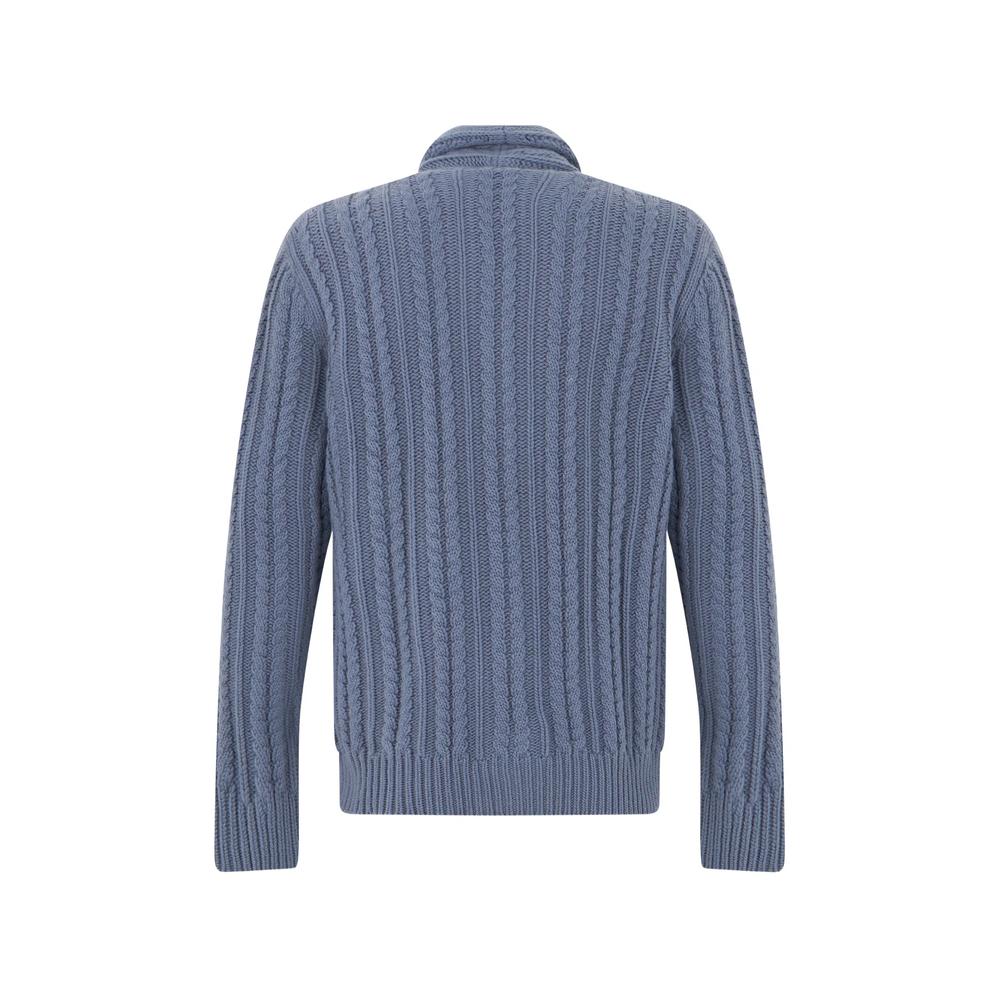cable-knit shawl-collar cardigan 2