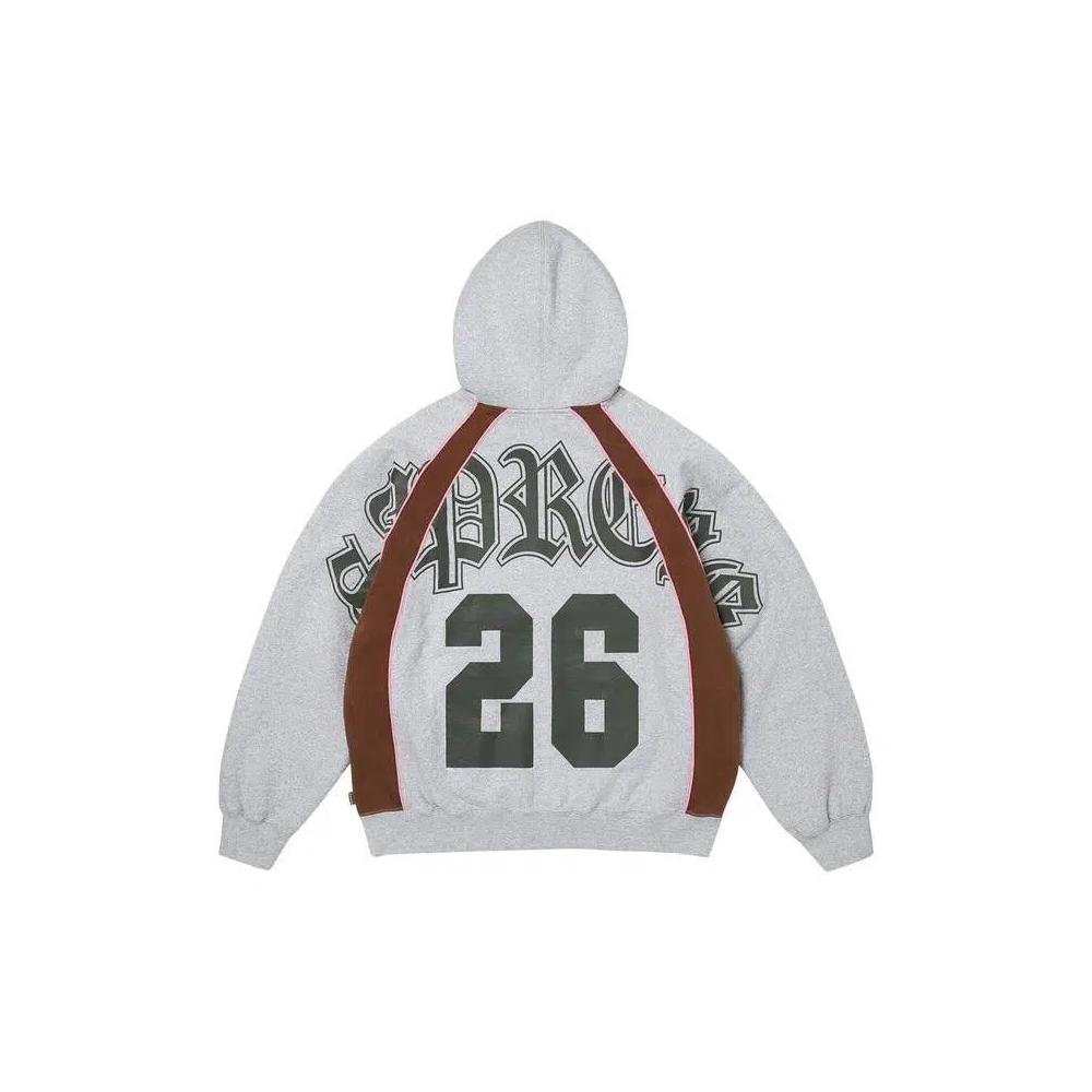 Свитшоты Supreme Paneled Zip Up Hooded Sweatshirt 'Heather Grey' 2