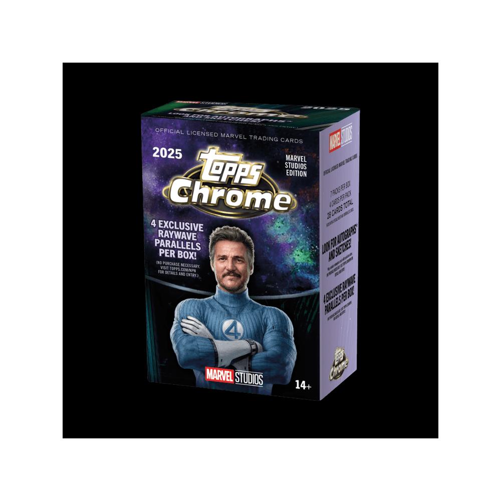 Коллекционные карточки 2025 Topps Chrome Marvel Studios Blaster Box 1