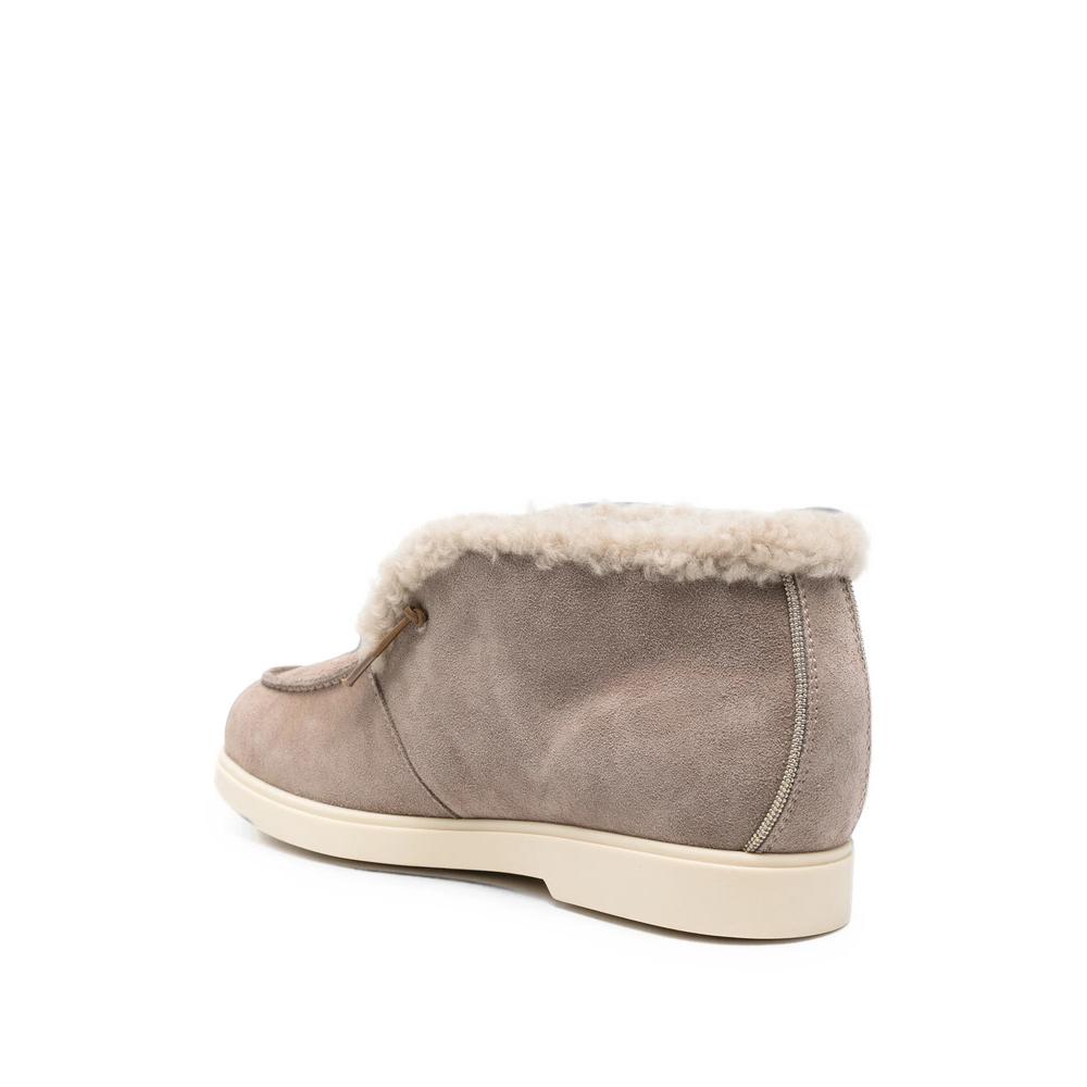 shearling-trim suede boots 3