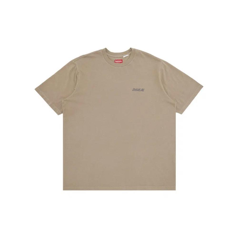 Футболка Supreme Washed Script Short-Sleeve Top 'Tan' 1