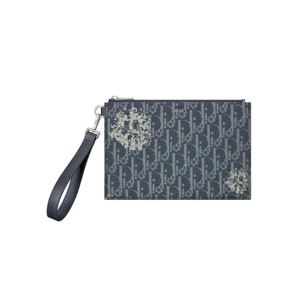 Косметички Dior x Denim Tears A5 Pouch 'Blue' 1