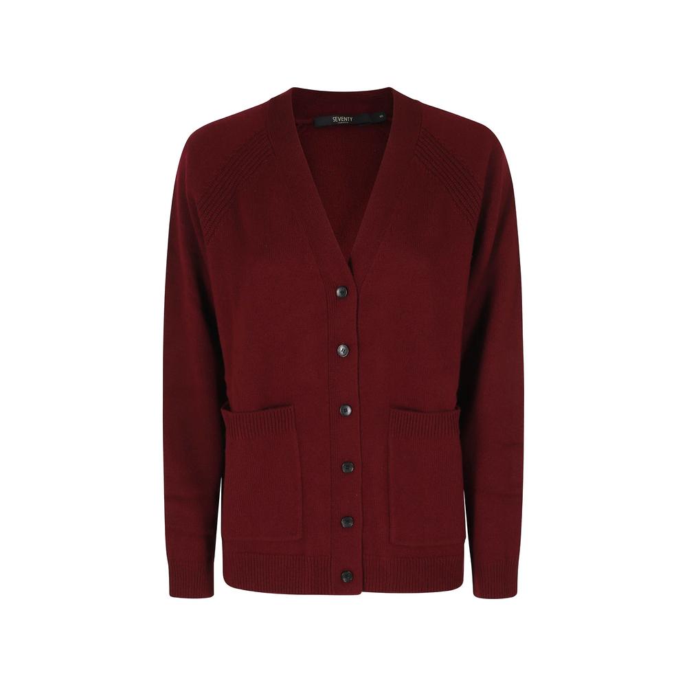 patch-pocket V-neck cardigan 1