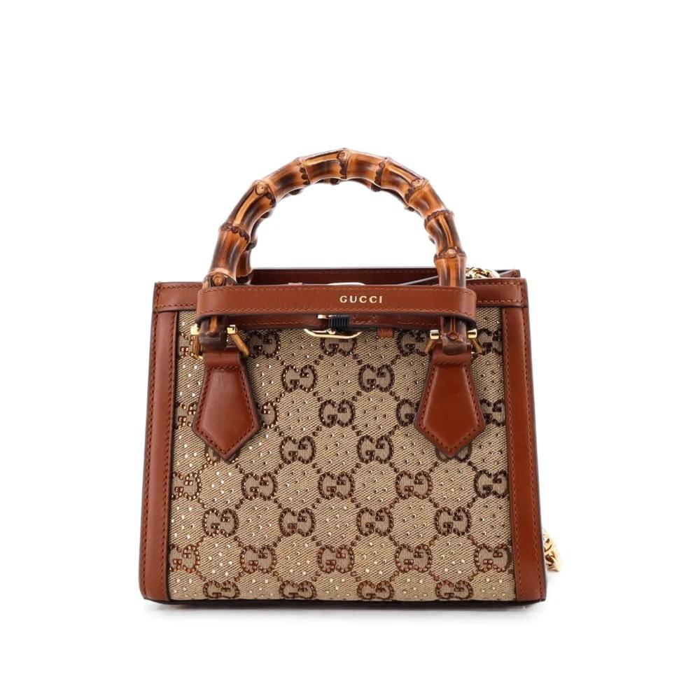 Сумка-тоут Diana NM Bamboo Handle Crystal Embellished GG Canvas Mini 2