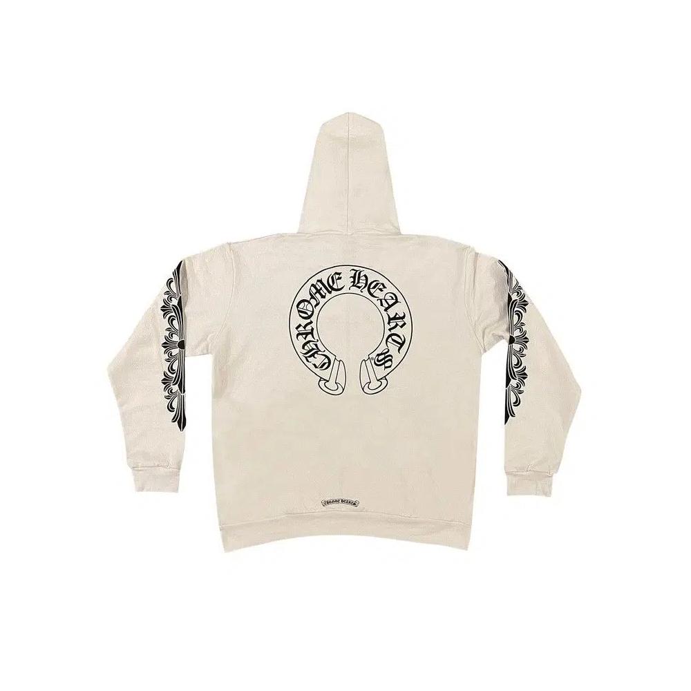 Толстовки Chrome Hearts Horseshoe Logo Zip Up Hoodie 'Белый' 2