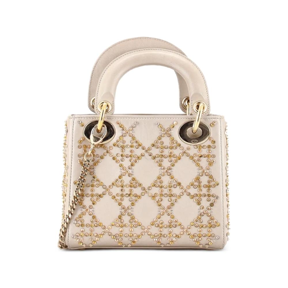 Сумка-сэтчел Lady Dior Chain Bag Crystal Embellished Cannage Quilt Leather Mini 2