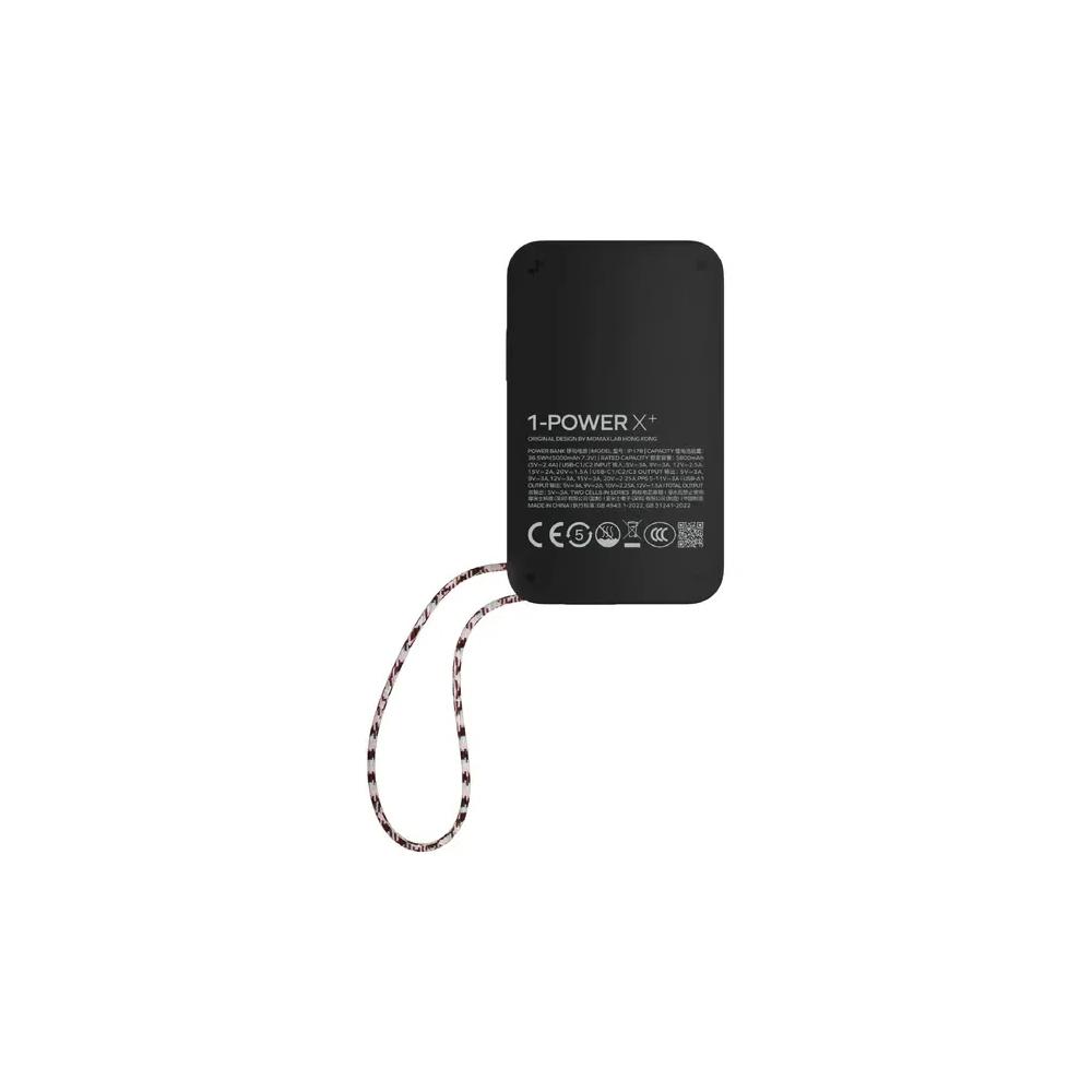 Momax 1-POWER X+ Внешний аккумулятор 10000 мАч с двумя встроенными USB-C кабелями - Чёрный 3