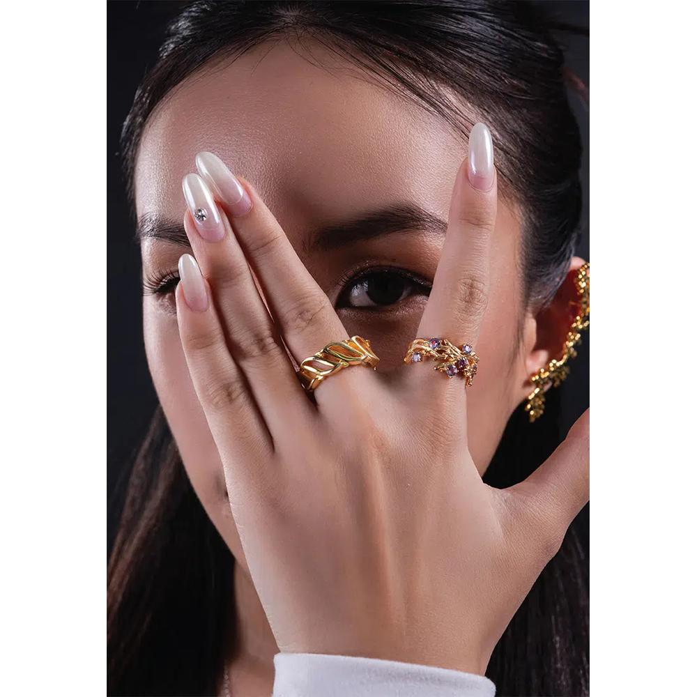Кольцо «Русалка» с вырезом (позолота 18K) 3