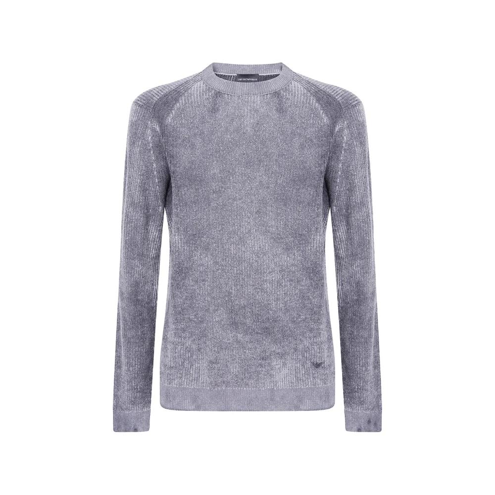 ribbed virgin wool sweater with mélange print 1