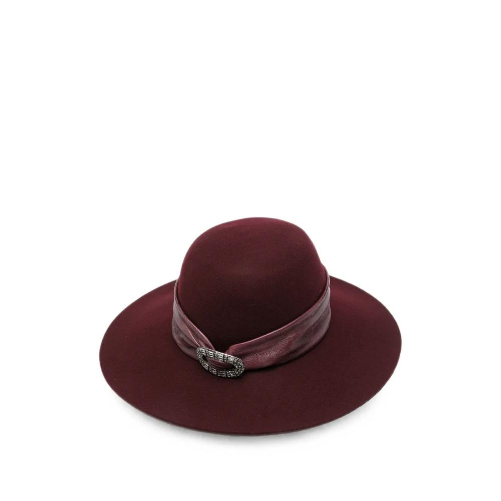 buckle-detail wide-brim hat 1