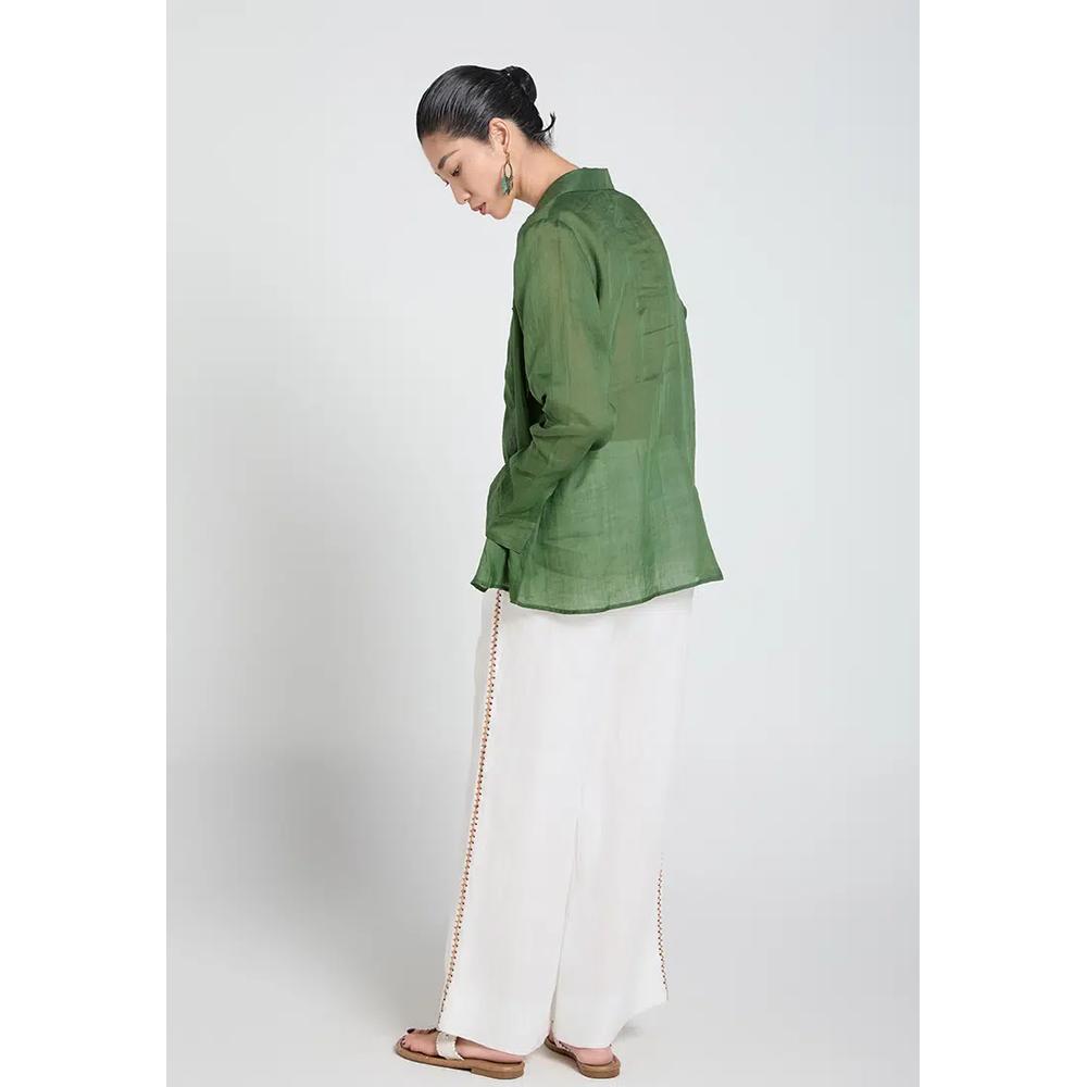 Повседневная льняная рубашка для работы 3