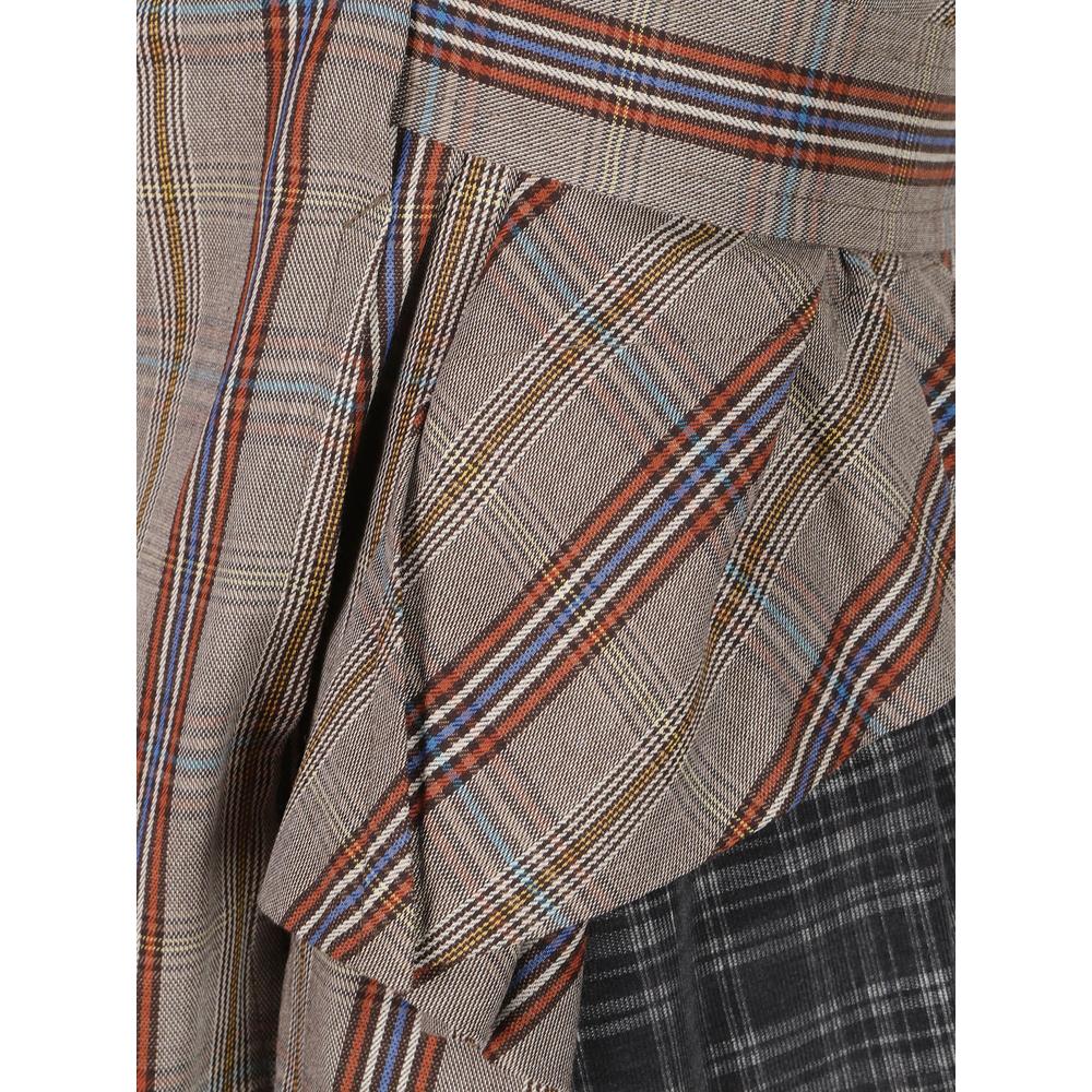 check-print layered skirt 3