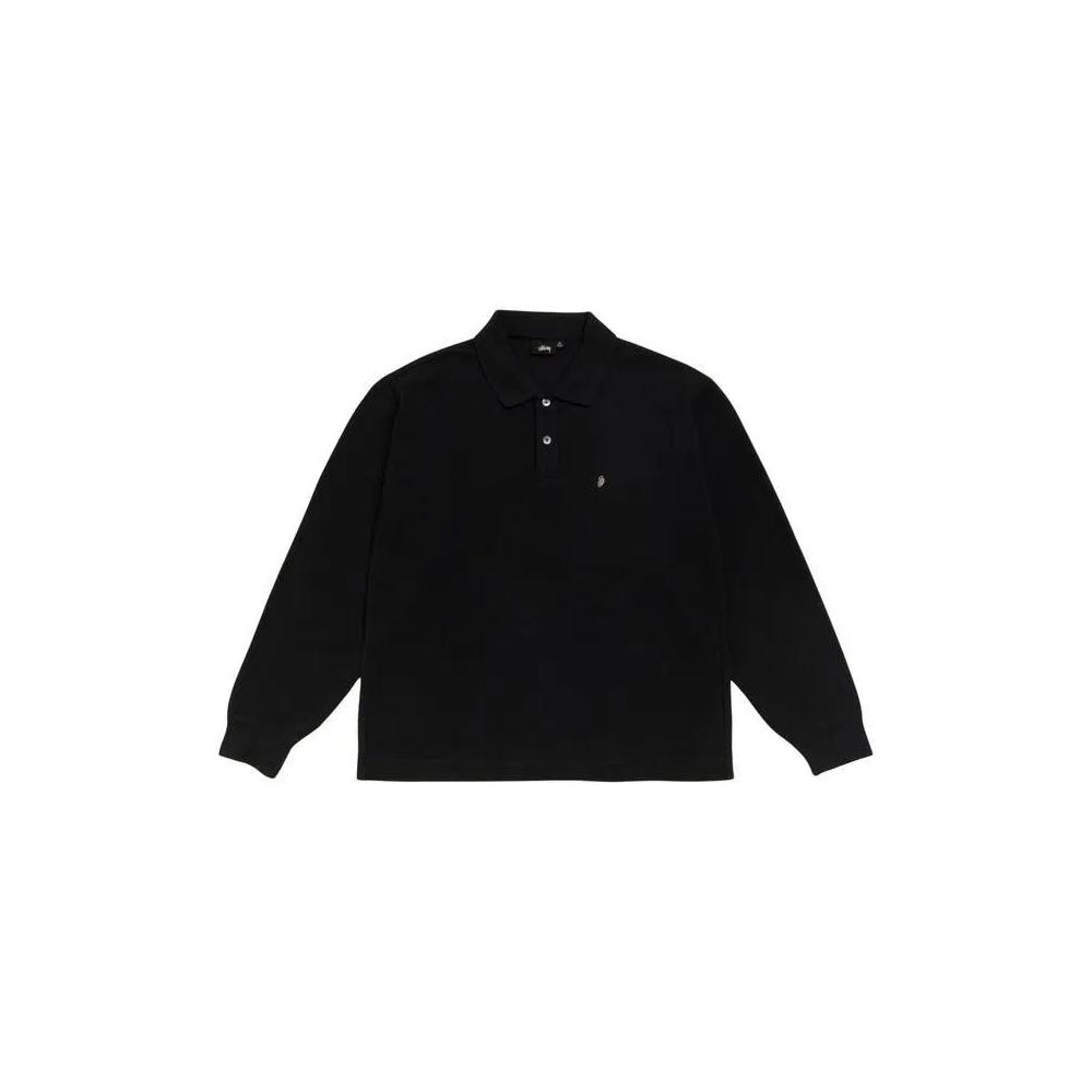 Поло Stussy Classic Pique Long-Sleeve Polo 'Black' 1