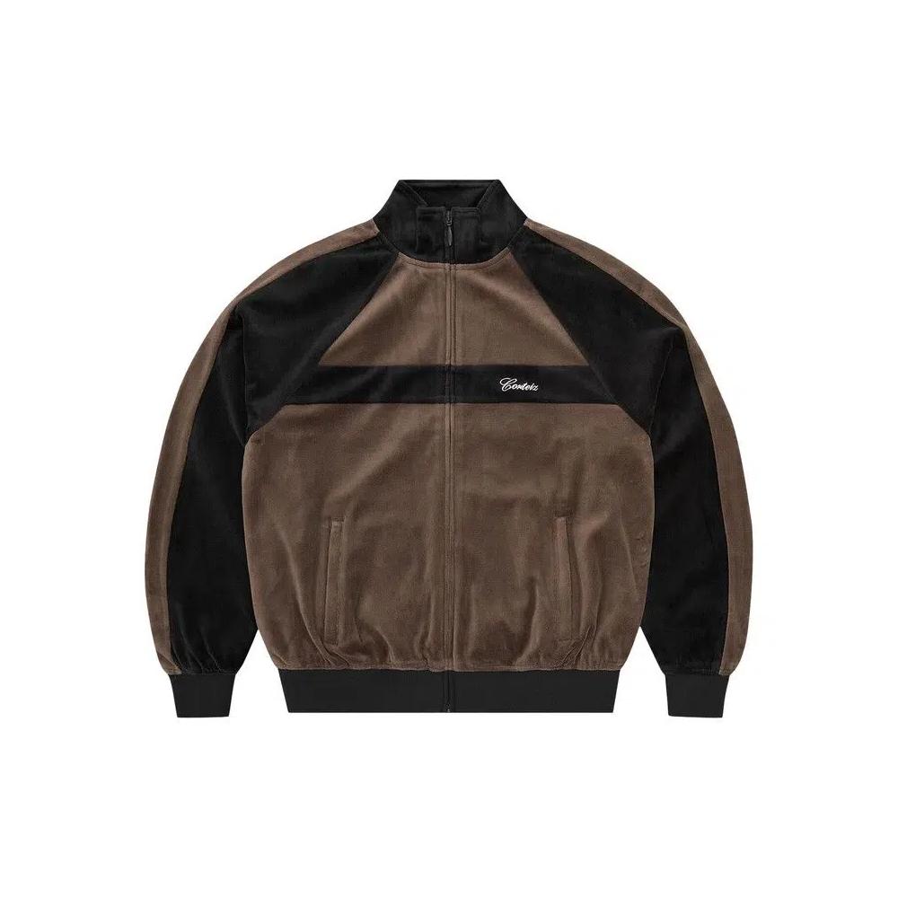 Трековые куртки Corteiz Pista Velour Track Jacket 'Black/Brown' 1
