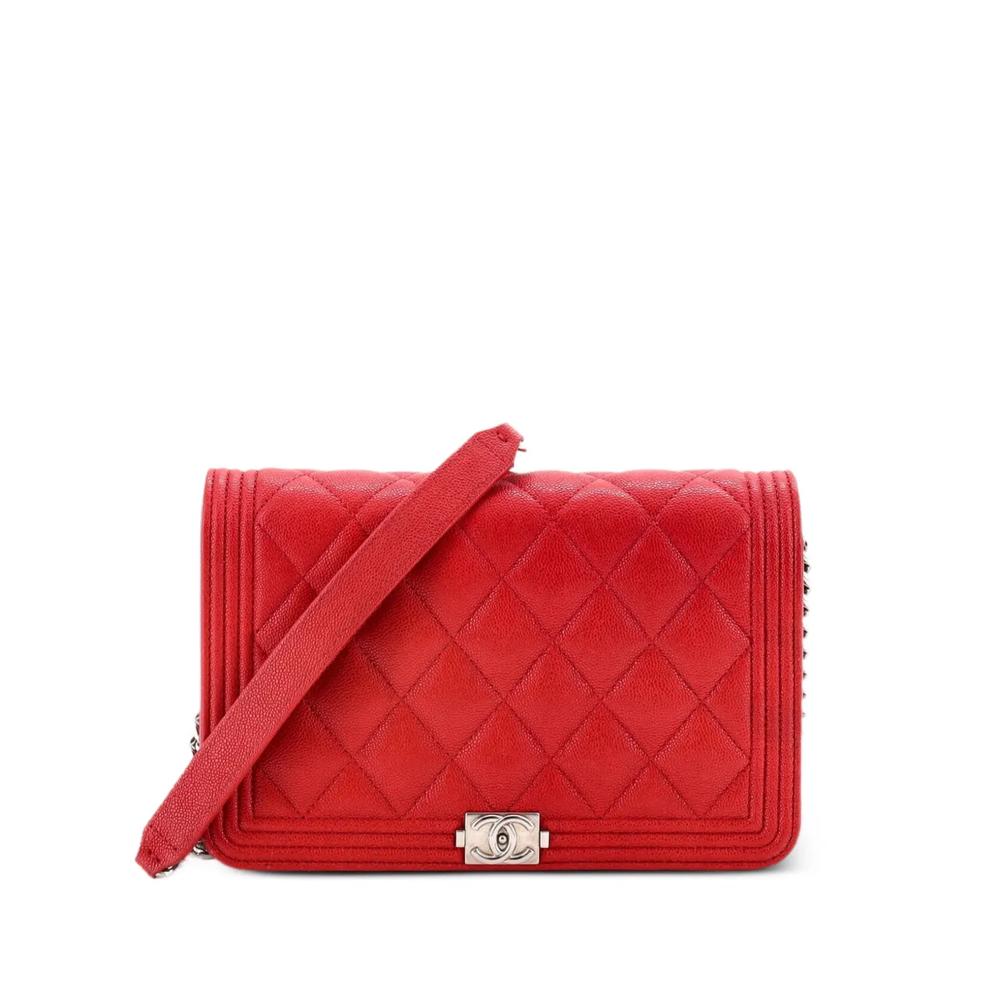 Стеганая сумка через плечо Boy Wallet on Chain Quilted Caviar 1