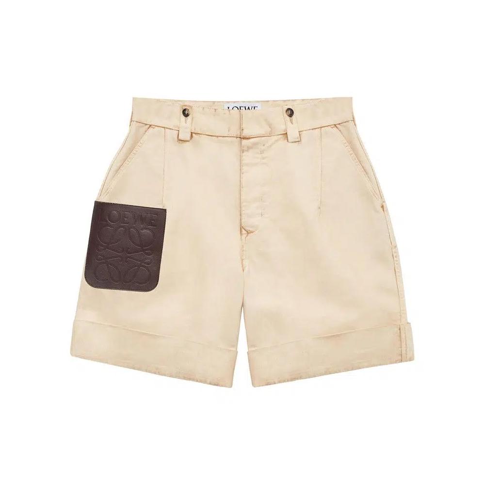 Шорты Loewe Turn-Up Shorts 'Бежевый' 1