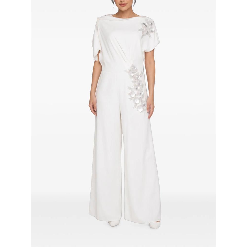 floral-embroidered short-sleeve jumpsuit 2
