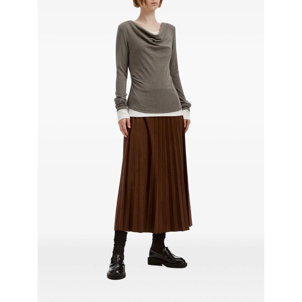 cowl-neck layered T-shirt 2