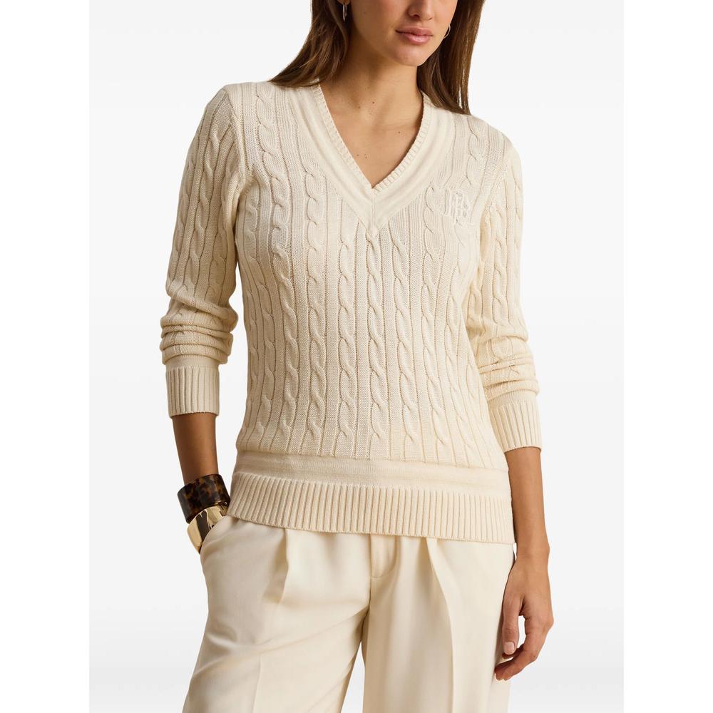 cable-knit V-neck sweater 2