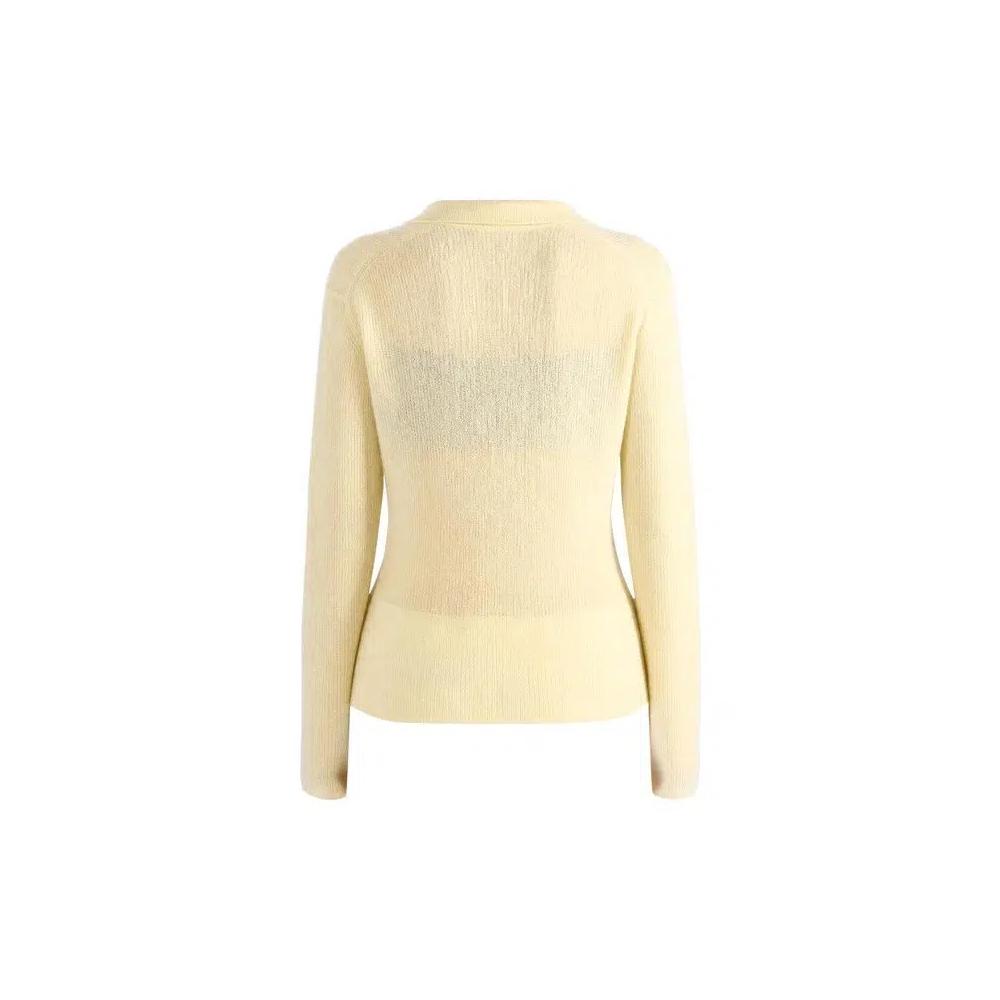 Поло Auralee Suri Alpaca Sheer Knit Skipper Polo 'Ecru' 3