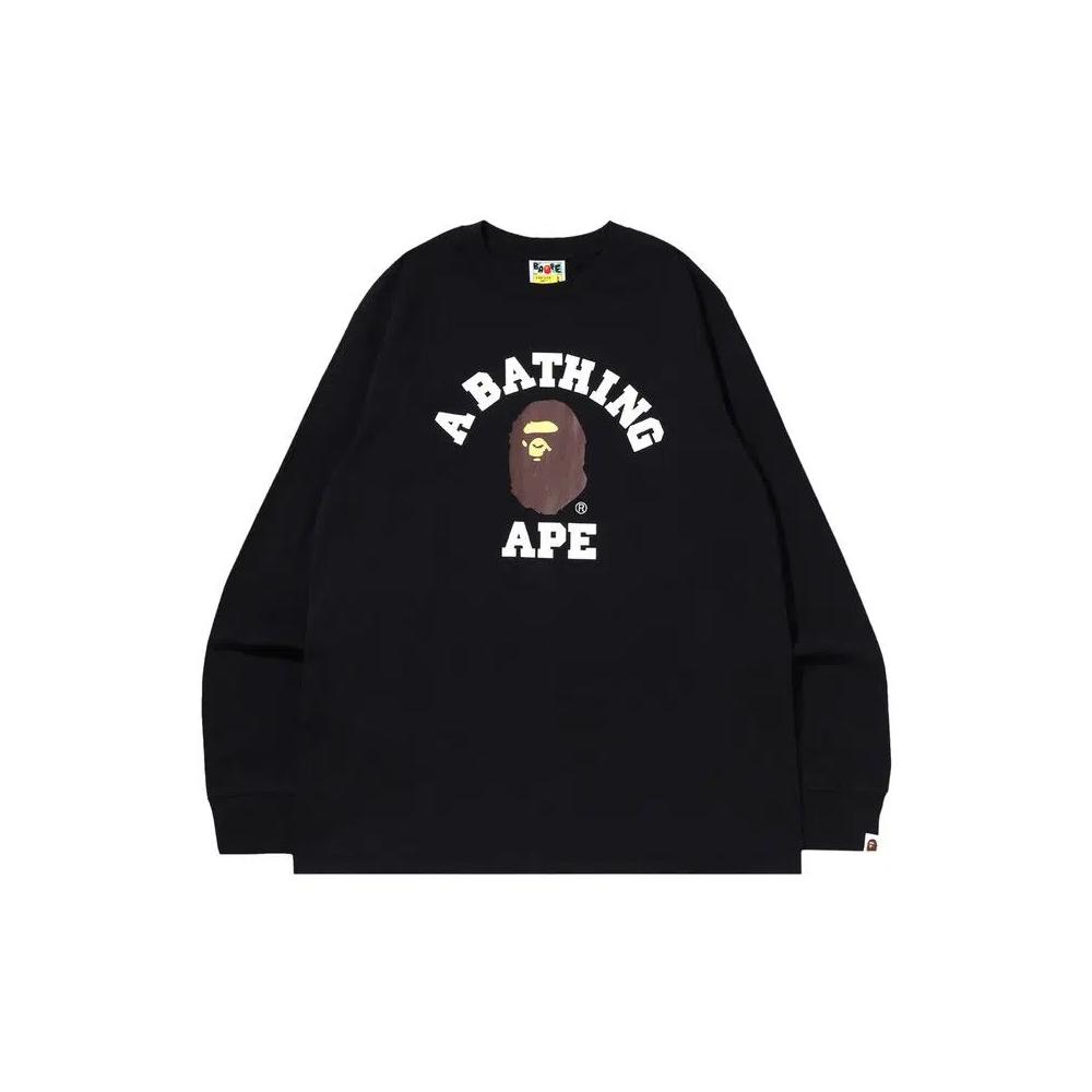 Футболки BAPE College Long-Sleeve Tee 'Черный' 1