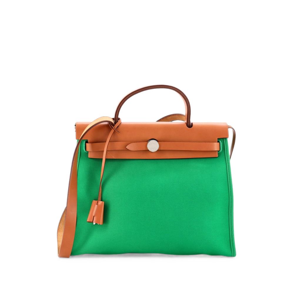 Herbag Zip Leather and Toile 31 shoulder bag 1