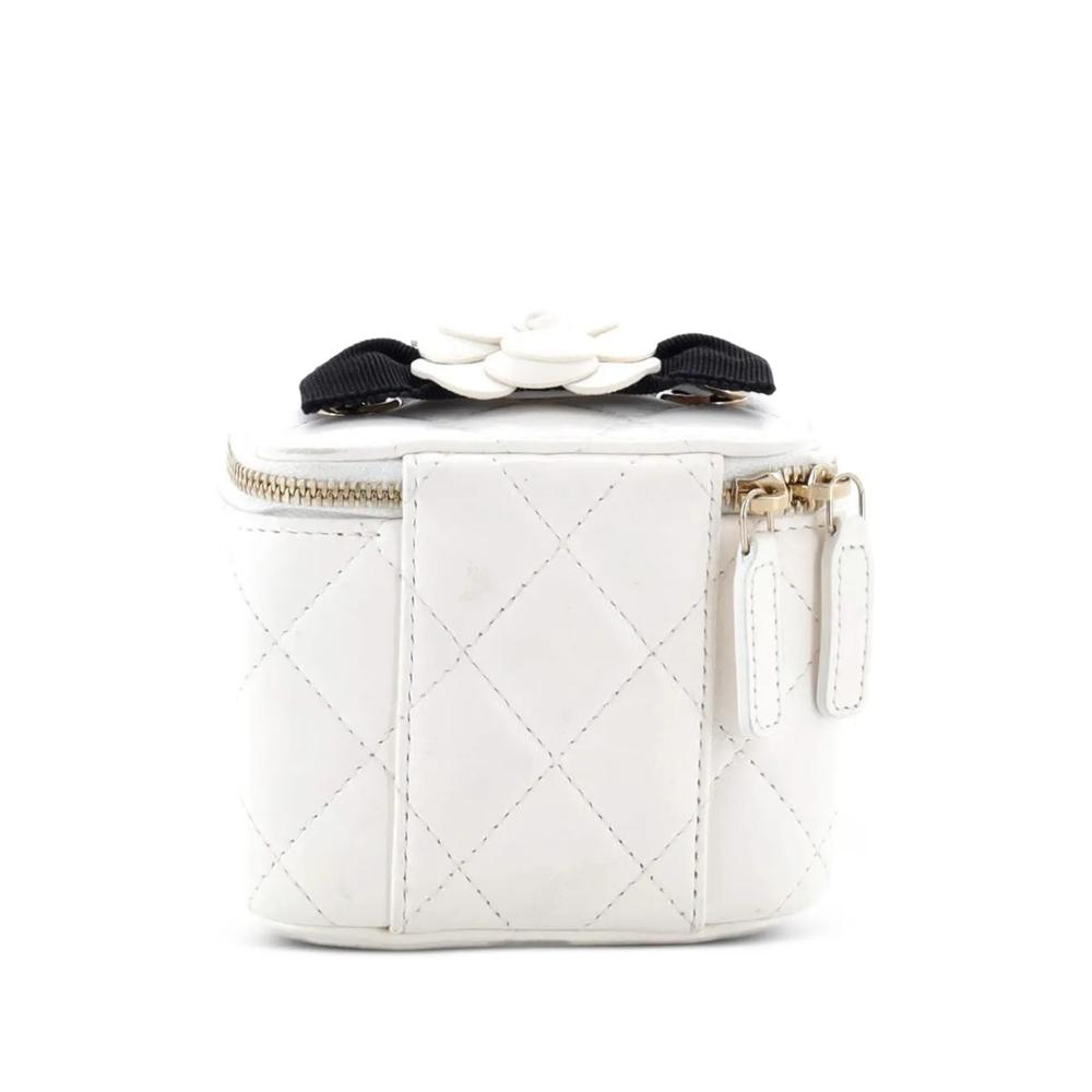 Стеганая мини-сумка через плечо Camellia Bow Vanity Case с цепочкой 2