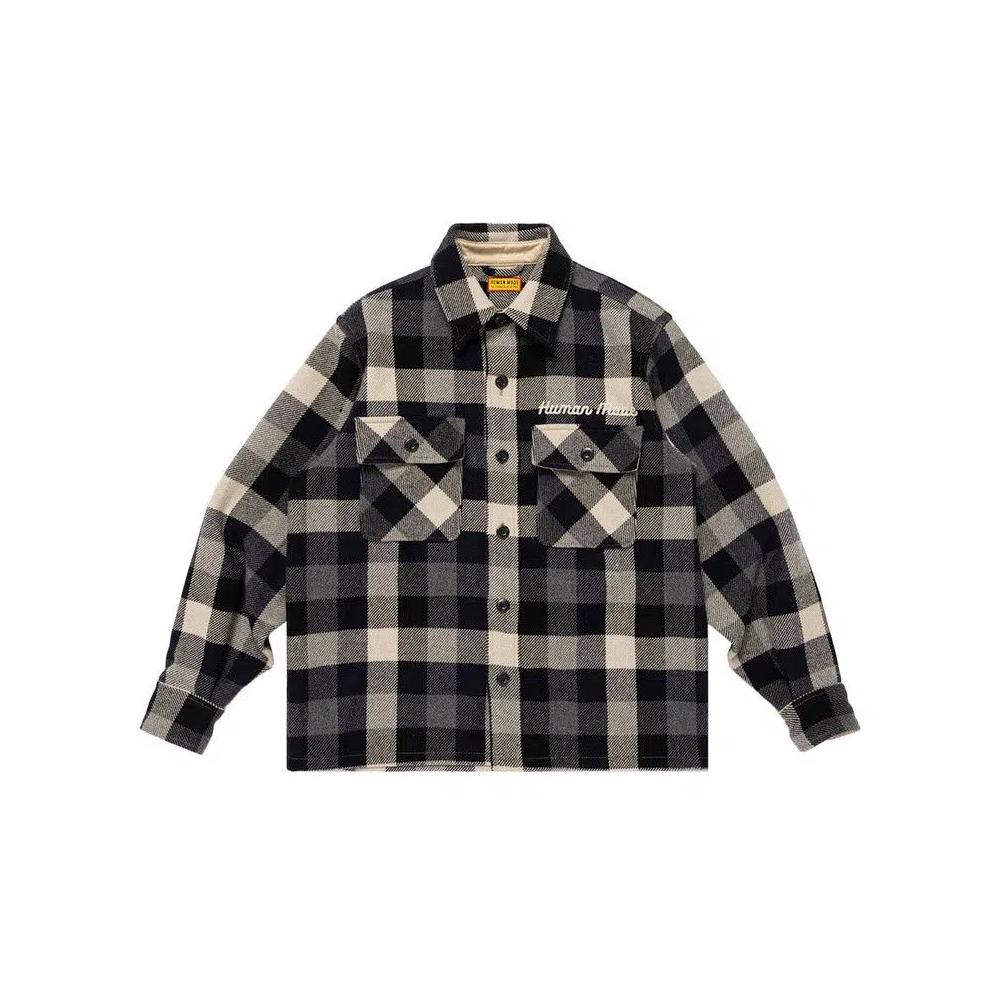 Фланелевые рубашки Human Made Wool Check Shirt Jacket «Black» 1