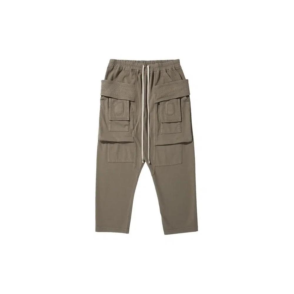 Брюки Rick Owens Creatch Cargo Cropped Drawstring «Коричневый» 1