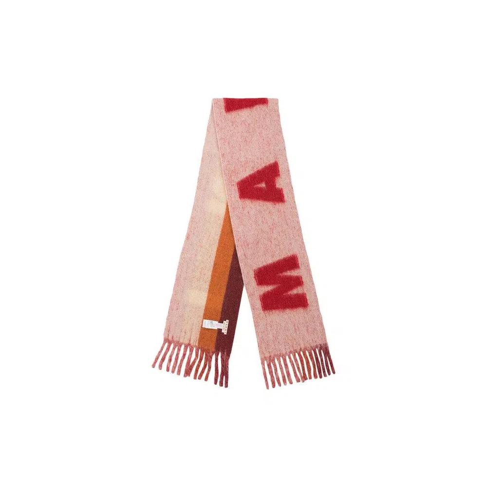 Шарфы Marni Mohair Logo Scarf 'Pink/Red' 1