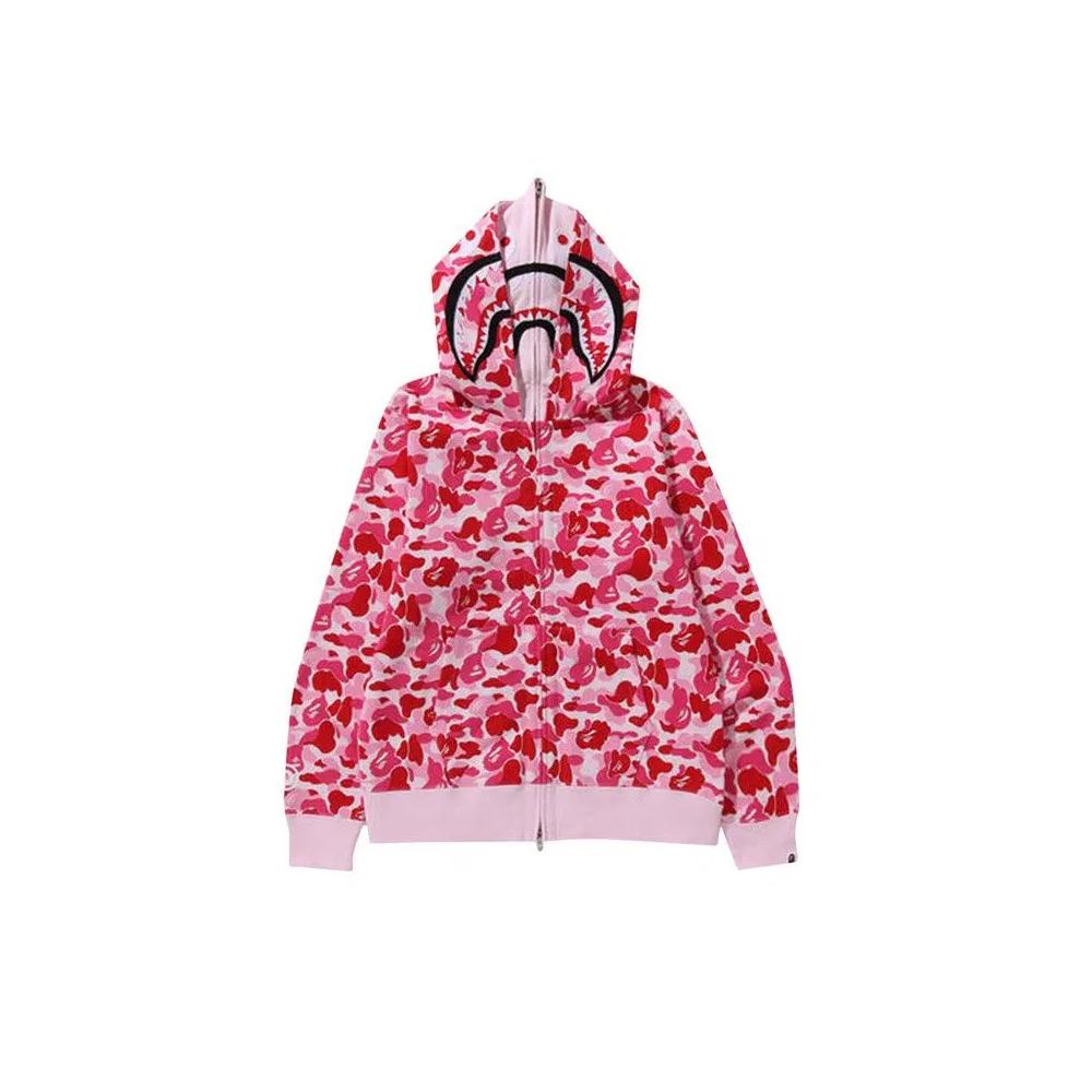 Молнии BAPE ABC Camo Double Shark Full Zip Hoodie 'Pink' 1