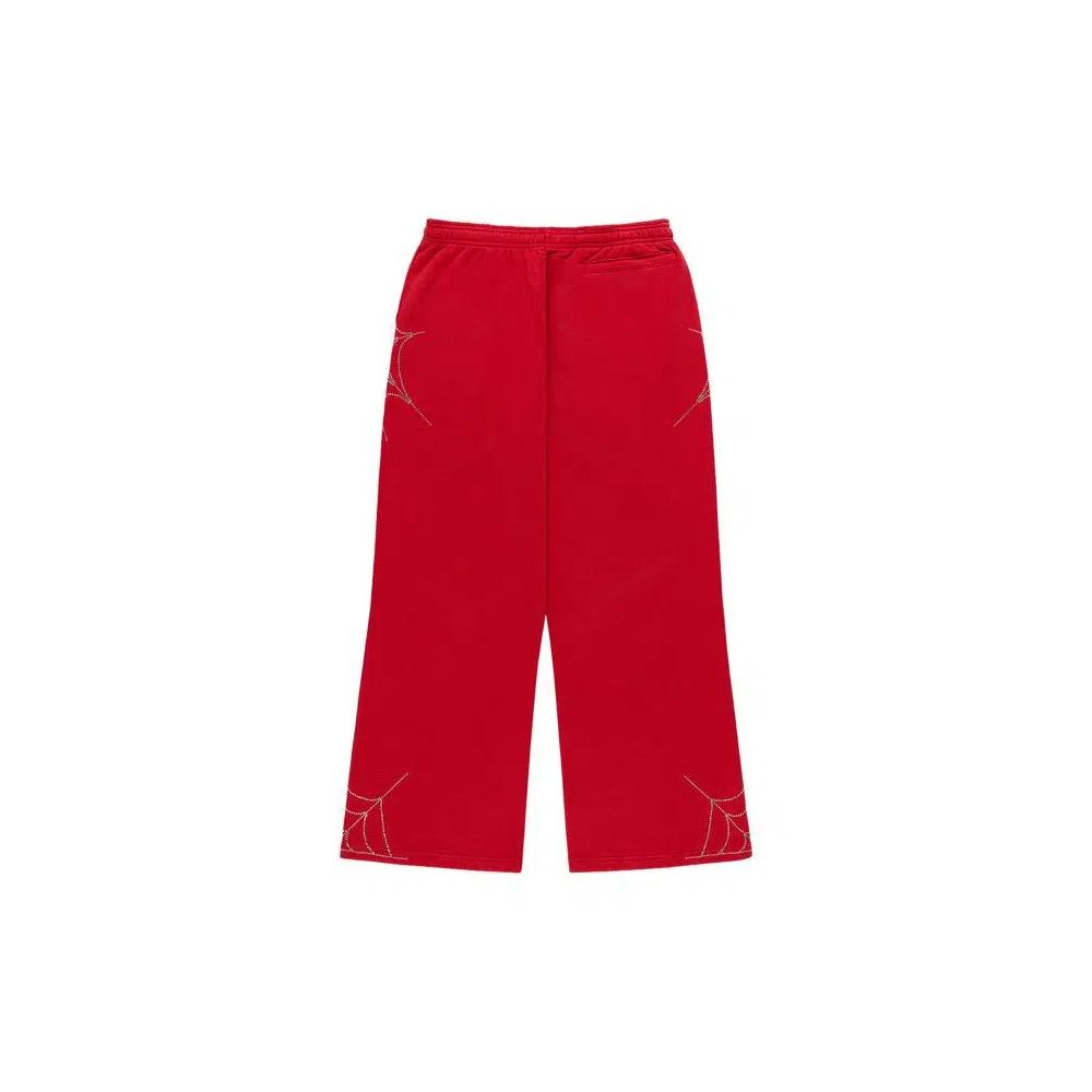 Спортивные штаны Sp5der Rhinestone Web Sweatpant 'Red' 2