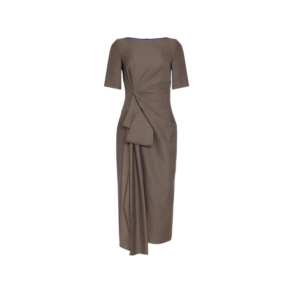 Caia knotted asymmetric-drape midi dress 1
