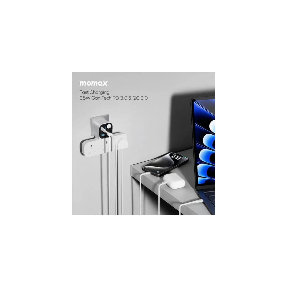 Momax 1-Charge Work Flow USB + 3-портовый T-образный адаптер 5