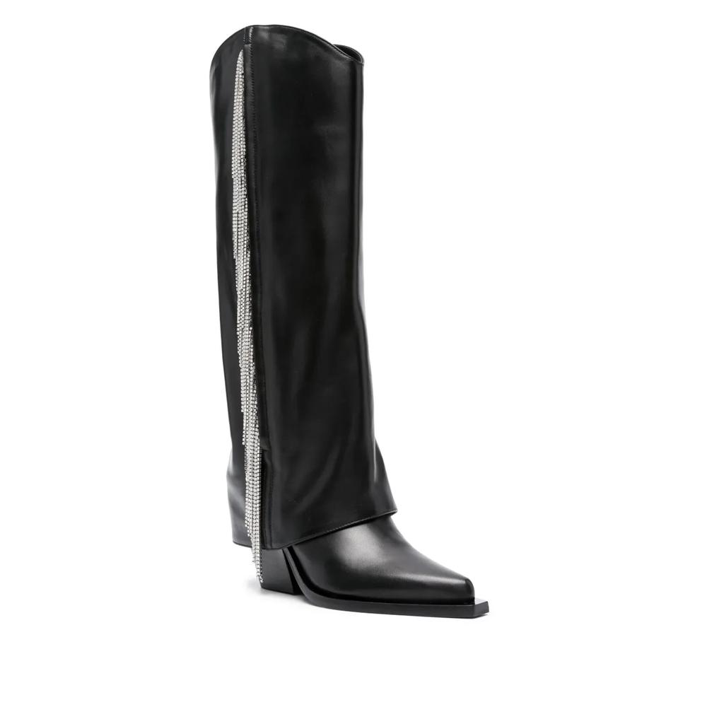 Jewel 110mm leather boots 2