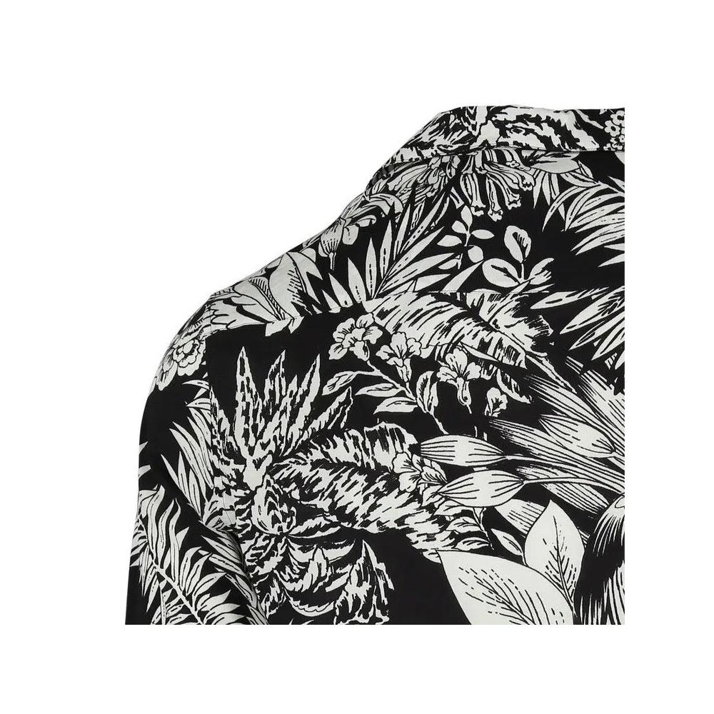 Рубашки на пуговицах Palm Angels Jungle Parrots Bowling Shirt 'Black/White' 3
